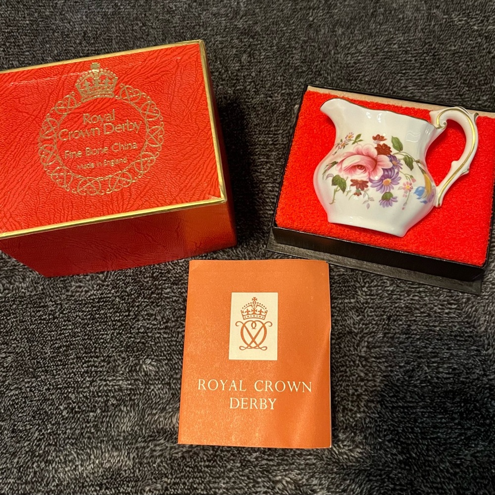 Royal Crown Derby English Bone China Creamer in box. Collectors item